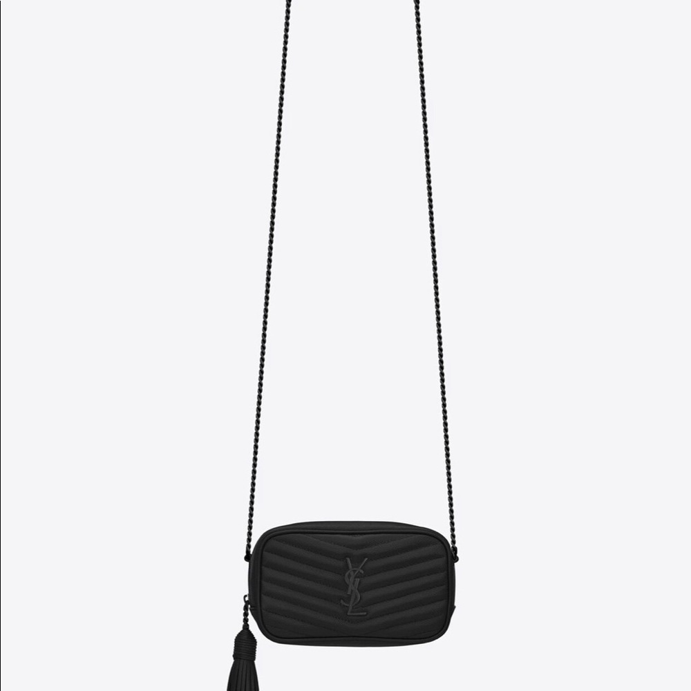 COPY - YSL LOU MINI BAG IN QUILTED GRAIN DE POUDRE EMBOSSED LEATHER BLACK - Picture 4 of 4